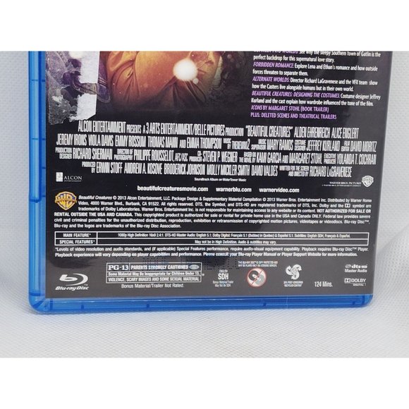 Blu-Ray Beautiful Creatures Dark Secrets Will Come To Light Movie 2 Disk Clean N - Picture 7 of 10